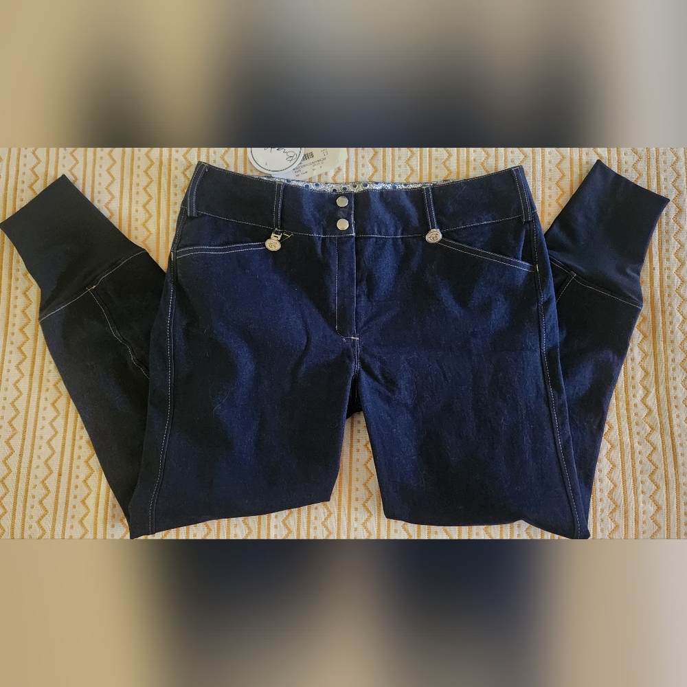 Bradley by SmartPak Navy Knee Patch Breeches Ladies Size 30 Regular Riding Pants